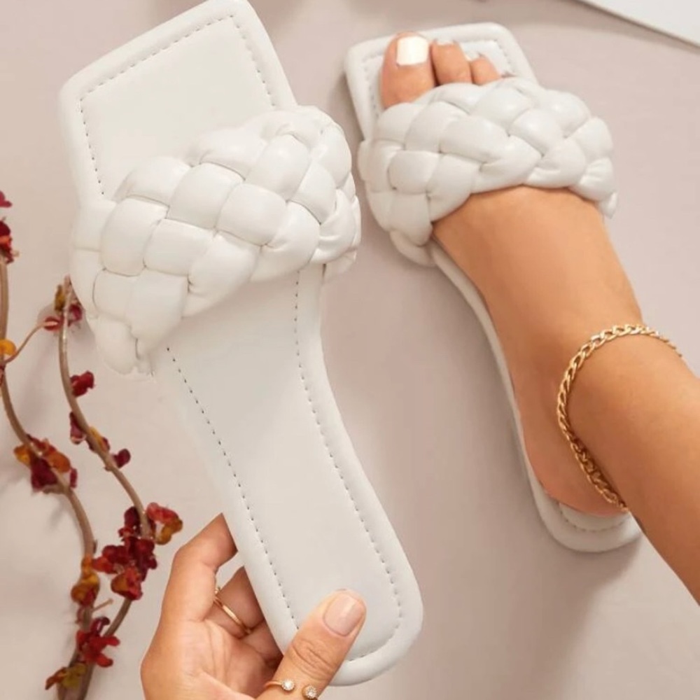 White sandals